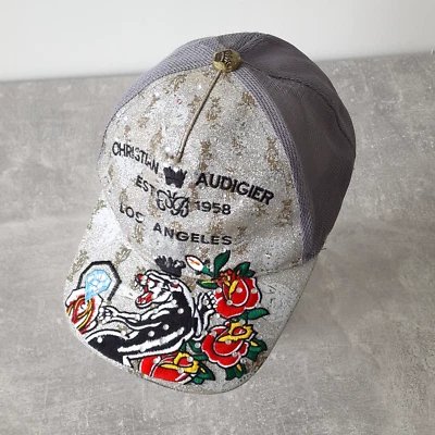 CHRISTIAN AUDIGIER GORRA SOMBRERO BORDADO MALLA ADORNADA GANCHO BUCLE Foto 1 de 4