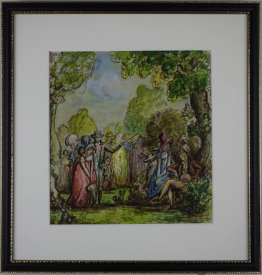The Garden Party. Original illustration by listed artist Harold Hope Read - image 1 of 4