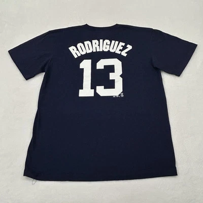 Alex Rodriguez 13 New York Yankees MLB Baseball Majestic Navy Jersey Shirt Men L - Image 1 of 4