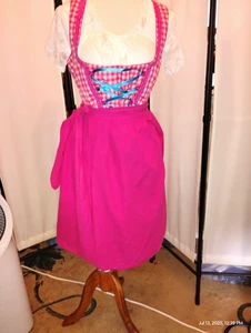 US 14,Trachten,Oktoberfest,Germanfest Dirndl Dress,3-pc,Fuchsia,Pink - Picture 1 of 6