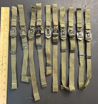 UNO Juego de correas para barbilla de bola y captura OD7 usadas de finales de la Segunda Guerra Mundial para casco de acero US GI M1 Foto 1 de 4