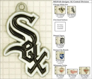 MLB team logo decorative fobs (AL Central), various designs & keychain options - Picture 1 of 6