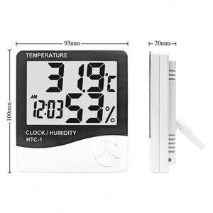 HTC-1 Hygrometer Indoor Use Household Environment Alarm And Calendar Display - Picture 1 of 12