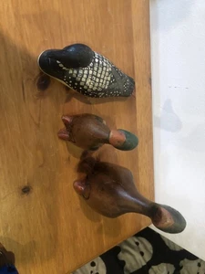 3 X Small Wooden Ducks. - Picture 1 of 4