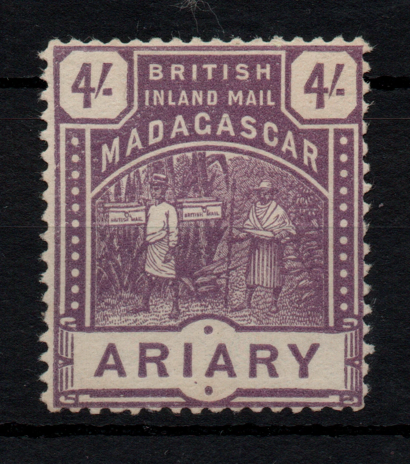 Madagascar 1895 4/- brt púrpura como nuevo (ligero pliegue) SG62 WS45323 Foto 1 de 1