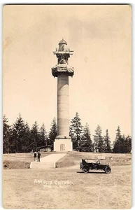 Oregon RPPC ASTORIA COLUMN Construction Woodfield Photo Rare 1920s Antique - Bild 1 von 2