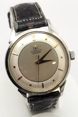 Reloj Hombre Gubelin Ipsomatic De Colección Raro Acero Inoxidable Funciona Caja 35mm Foto 1 de 4