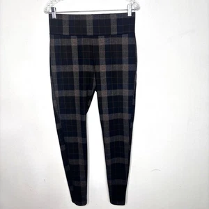 Zac Rachel Pantalone Donna Medio Nero Grigio Plaid Pull On Elasticizzato da Lavoro - Foto 1 di 9