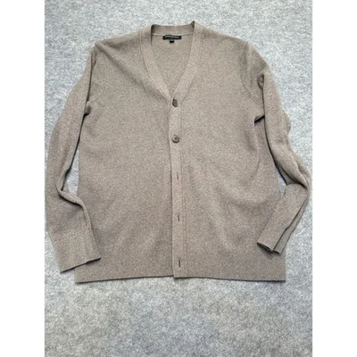 Cardigã Banana Republic masculino suéter grande marrom acastanhado 100% algodão botão para cima - Imagem 1 de 4