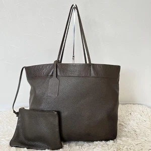 Bolso de Mano PRADA Piel de Ciervo Cuero Marrón Oscuro A4 de Japón - Imagen 1 de 12