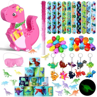107 Piezas Dinosaurio Fiesta Cumpleaños Favores Piñata Set Dino Decoración 16.5 x 11.8... Foto 1 de 4