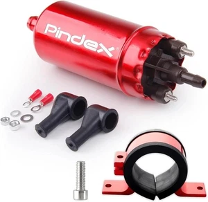 Pindex Universal External In Line Fuel Pump,116 PSI High Pressure 12V Red  - Bild 1 von 7