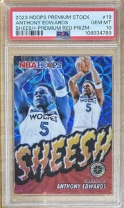 2023 Hoops Premium Stock Anthony Edwards Timberwolves Sheesh /88 #19 PSA 10 - Picture 1 of 2