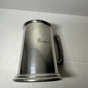 Vintage Aluminum Beer Stein Mug 4 1/2" Tall Glass Bottom Made In England - Picture 1 of 5