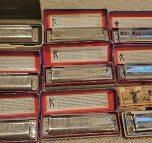 10x Marine Band Hoener Mundharmonika mit Boxen 10 Stück siehe Bilder - Bild 1 von 4