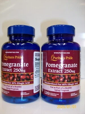 Extracto de granada 250 mg 120 cápsulas (2 Btl.) Promueve el envejecimiento saludable Foto 1 de 3