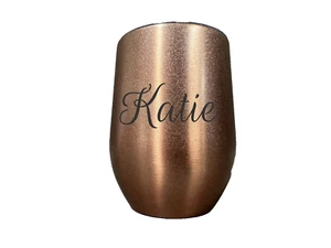 Brand New Personalised Stainless Steel Rose Gold 340ml Hot or Cold Travel Mug - Picture 1 of 3