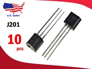 J201 (10 pcs) JFET N-Channel 50 mA 40V TO-92 Transistor - Free & Fast shipping - Picture 1 of 1