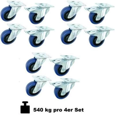 3 Sets ECO 100 mm Rollen Bremse BLUE WHEEL WHEELS Transportrollen Lenkrollen SL