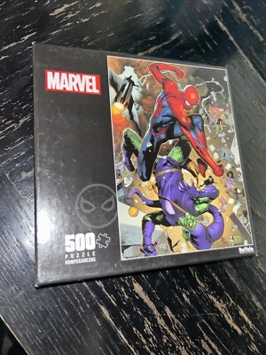 Buffalo Games Spiderman "Go Down Swinging-Green Goblin" Sellado Nuevo 500 piezas Puzzle Foto 1 de 4
