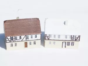 GROSSE HÄUSER IM MASSSTAB 15 MM MITTELALTER X 2. TEILBEMALT. Blau 1195 - Bild 1 von 3