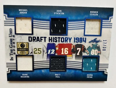 2019 Leaf ITG Michael Jordan John Stockton Mark McGwire 17/30 Jersey Patch 1984 - Image 1 of 4