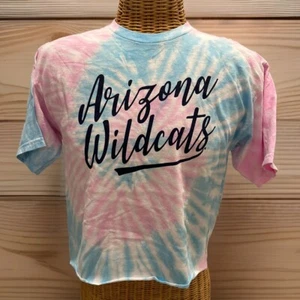Arizona Wildcats Tie-Die Short Sleeve Cropped Shirt, Brand: Blue 84, Size M, New - Picture 1 of 6