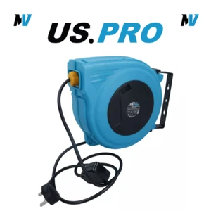 Carrete de cable de extensión montado en la pared US PRO TOOLS 15mtr 230V 2300W 2309 - Imagen 1 de 6