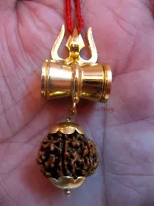 6 CIONDOLI MUKHI (FACCIA)RUDRAKSHA RUDRAKSH TRISHUL DAMARU~ORIGINE NEPALESE~AA+ QUALITÀ - Foto 1 di 2