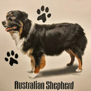 AUSTRALIAN SHEPHERD DOG BREEDS PROFILE DESIGNS SHIRT (FRONT PRINT ONLY) - Picture 1 of 3
