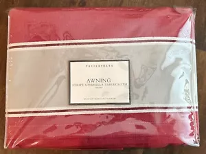 Pottery Barn New Nappe Awning Stripe Patio Umbrella Hole Tablecloth 56.5 x 108 - Picture 1 of 4