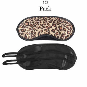 Travel Eye Mask Sleep Soft Padded Shade Cover Rest Relax Blindfold Leopard 12pk - Picture 1 of 5