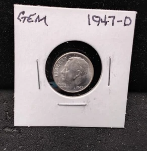 1947-D ROOSEVELT SILVER DIME- GEM - HO48 - Picture 1 of 2