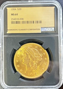 1904 $20 Gold Liberty Head MS64 NGC Double Eagle Great Coin - Picture 1 of 4