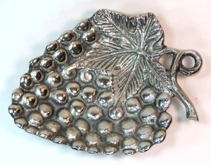 Vintage Silver Metal Strawberry Candy Trinket Dish 7" x 5" - Picture 1 of 13