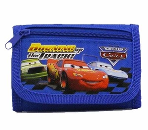 CARS LIGHTENING MCQUEEN BLUE BURNING UP THE TRACK TRI-FOLD WALLET-NEW W/ TAGS! - Picture 1 of 2
