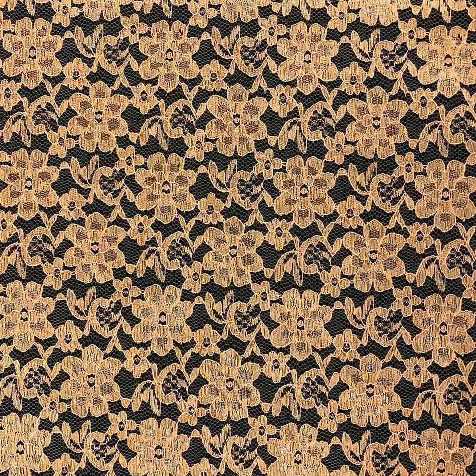 Renda Raschel de poliéster floral francesa – 60” de largura | Por jarda para costura e decoração - Imagem 1 de 1