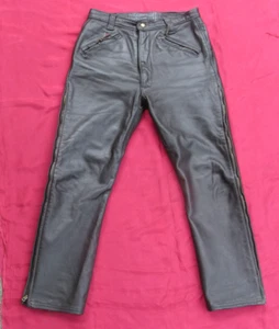 Pantalones Langlitz 1984 cuero 'western' pequeña piel de cabra motocicleta vintage - Imagen 1 de 21