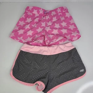 Lot Of 2 Swimming Girls Pink Size 14/16 Skechers & Member's Mark Active Shorts - Picture 1 of 9