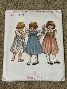Patrones de costura de esquina para niños NUEVO sin cortar - Mary De - Vestido TALLAS 5-6 años - Imagen 1 de 2