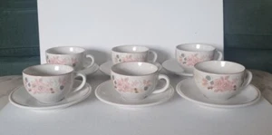 Set of 6 Vintage Boots 'Hedge Rose' Tea Cups and Saucers - Picture 1 of 14