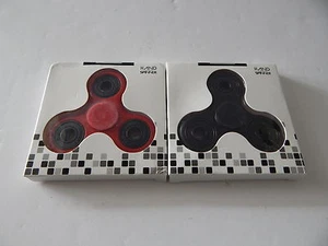 Stress Relief Hand Spinner and Spinning Fidget 2 PACK Red/Black SHIP FROM USA - Picture 1 of 6