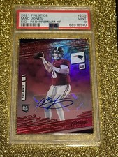 MAC JONES PSA 9 2021 PANINI PRESTIGE #205 MAC JONES SIGNATURES RED PREMIUM XP RC