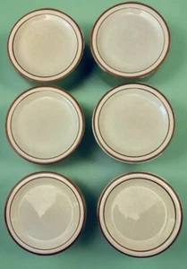REGO E767-21 M Set of 6 Bread Plates Restaurant Ware brown striped/speckled - Picture 1 of 4