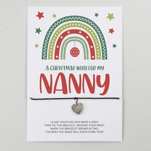 Christmas Eve Wish Bracelet | Nanny Xmas Wish | Stocking Filler | Xmas Eve Box - Picture 1 of 12