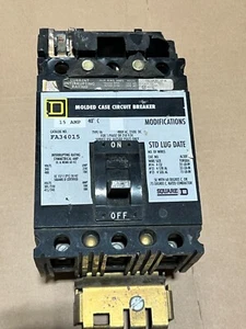 SQUARE D I-LINE 15 AMP CIRCUIT BREAKER 3 POLE 480 VAC 25O VDC FA34015 - Picture 1 of 2
