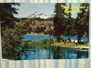 VINTAGE POST CARD TODD LAKE & BROKEN TOP CASCADE RANGE OREGON - Picture 1 of 12