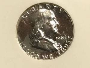 1963 PP Franklin Half Dollar HOCHWERTIG KOSTENLOSER VERSAND! WUNDERSCHÖN!!! PROOF!! - Bild 1 von 5