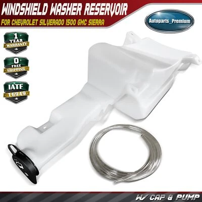 Windshield Washer Reservoir w/Cap & Pump for Chevrolet Silverado 1500 GMC Sierra - Image 1 of 4