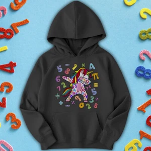 Boys Girls Unicorn Surrounded By Colorful  Number Day Ideas Jumper Hoody #ND - Picture 1 of 31